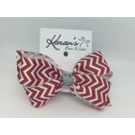 Red (Cranberry) Chevron Bow - 4 Inch